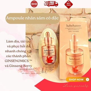 [Hàng chuẩn - Date 2023] Tinh chất nhân sâm dưỡng da Sulwhasoo - Concentrated Ginseng Recue Ampoule 3.5g