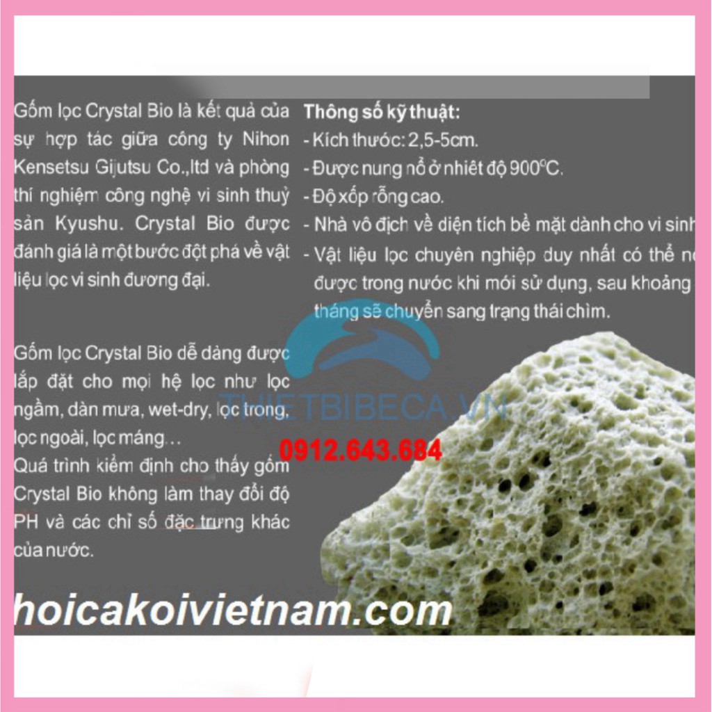 Crystal bio 500g (vật liệu lọc bể cá)