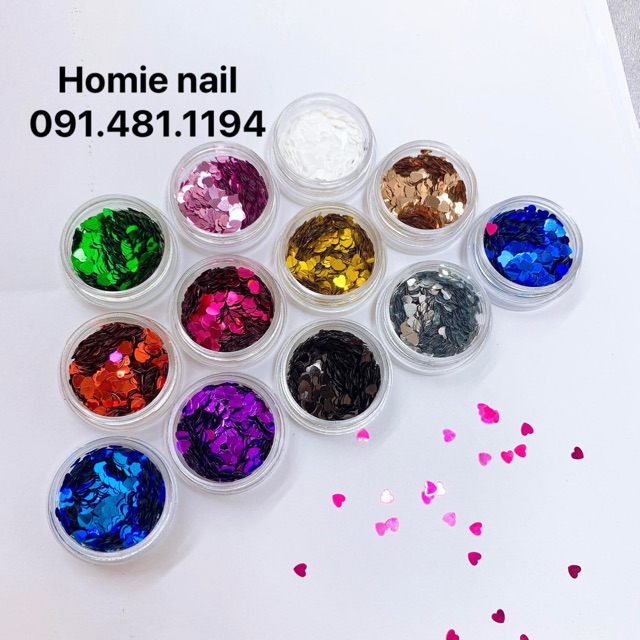 Set trang trí hình Tim / Bướm giấy - Trang trí móng tay - Làm Nail