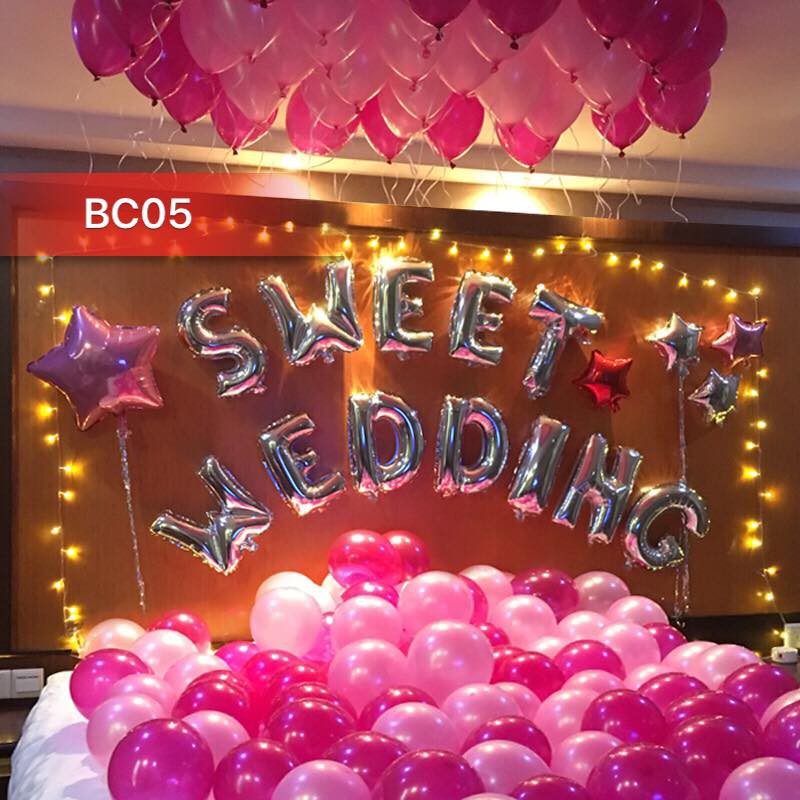 Set bóng cưới trang trí phòng tân hôn BC05