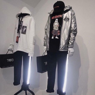 Stripped pants - Quần 1 sọc phản quang - Đen (Có ảnh thật)