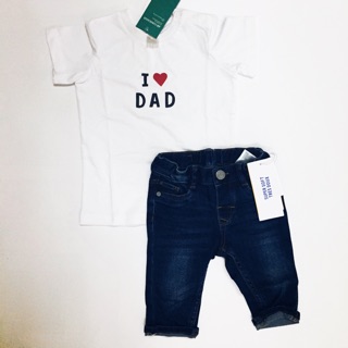 Quần jean xanh HM Auth bé trai size 4-6m