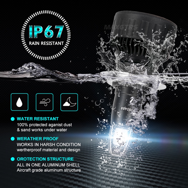 Set 2 bóng đèn phá sương mù MAXGTRS H1 H4 H8 H11 9005 9006 9012 H7 7000Lm CSP chuyên dụng cho xe hơi