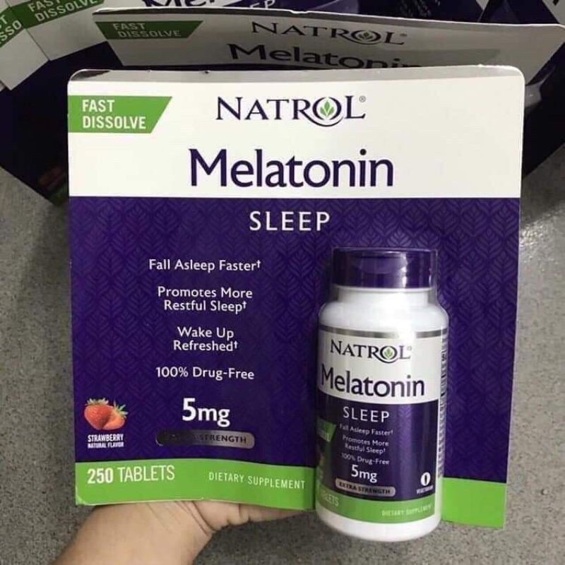 Hộp ngậm Natrol Melatonin Sleep 5mg 250v