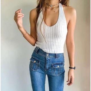 Áo dệt kim nữ hở lưng gợi cảm