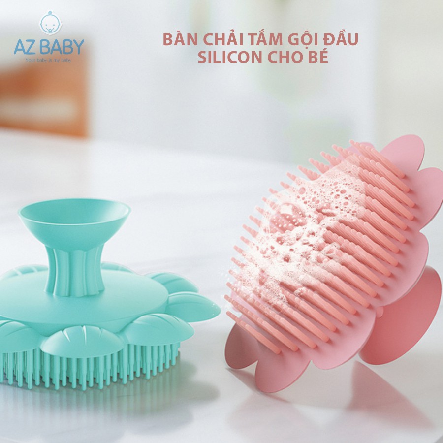 Bàn chải tắm gội đa năng silicon siêu mềm cho bé AZ Baby - CSCTB003