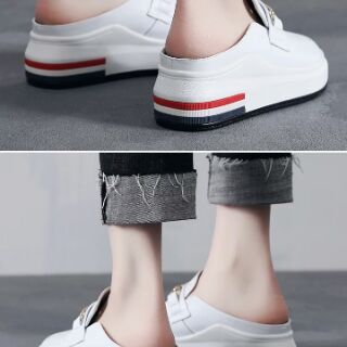Giầy sục thể thao nữ đế 6cm đen trắng