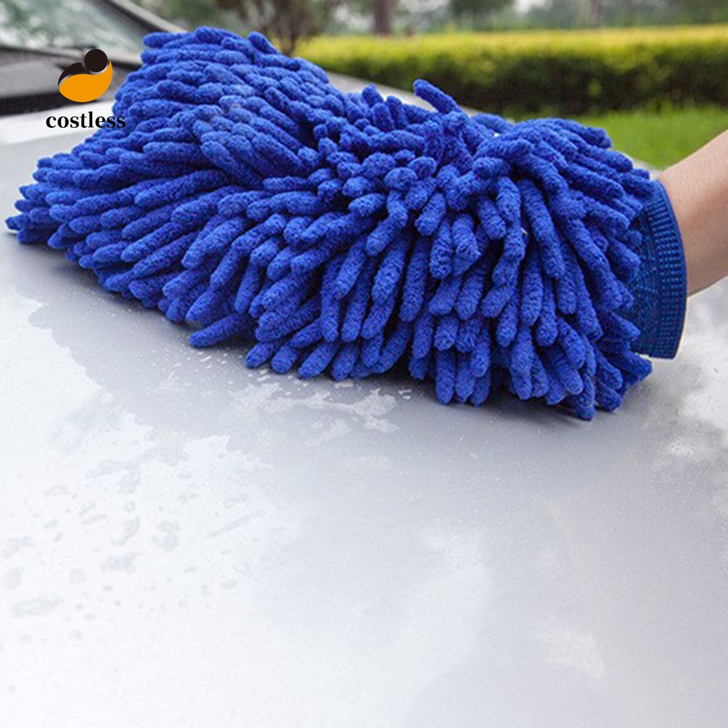 1 Găng Tay Chenille Một Mặt Mềm Mại Màu Sắc Ngẫu Nhiên Dùng Rửa Xe Hơi