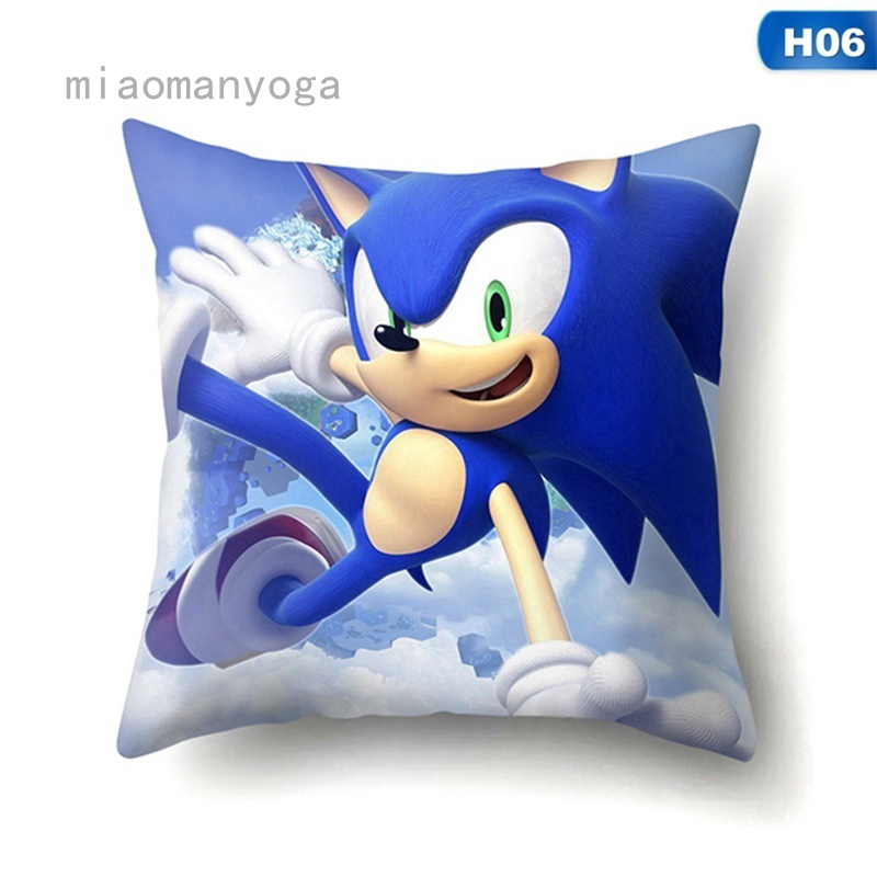 Vỏ gối mềm mại thoải mái in hoạt hình nhím Sonic đáng yêu