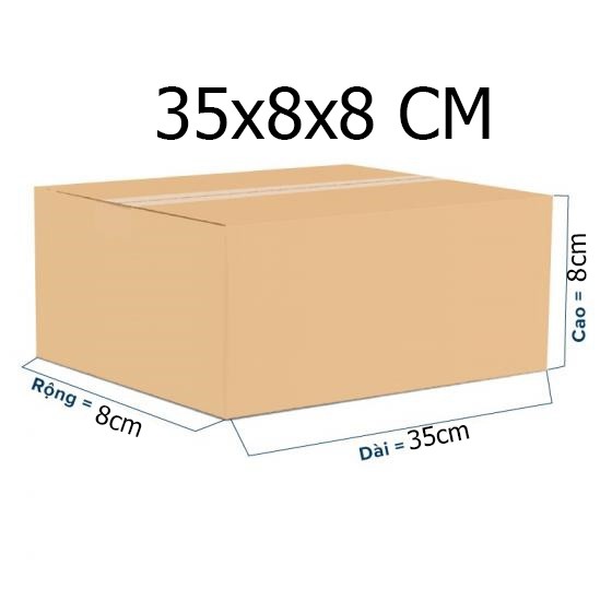 THÙNG CARTON 35x8x8 2 lớp – THÙNG GIẤY CARTON GIÁ RẺ ( 1 HỘP )