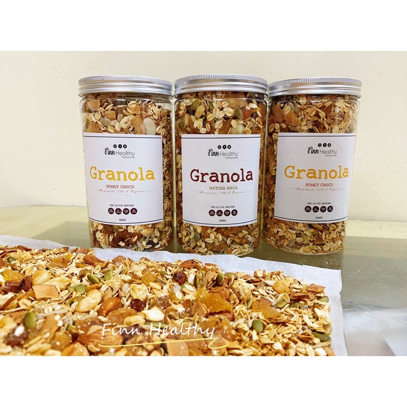 Granola 11 loại hạt dinh dưỡng giảm cân KHÔNG ĐƯỜNG by Finn healthy 500G | BigBuy360 - bigbuy360.vn