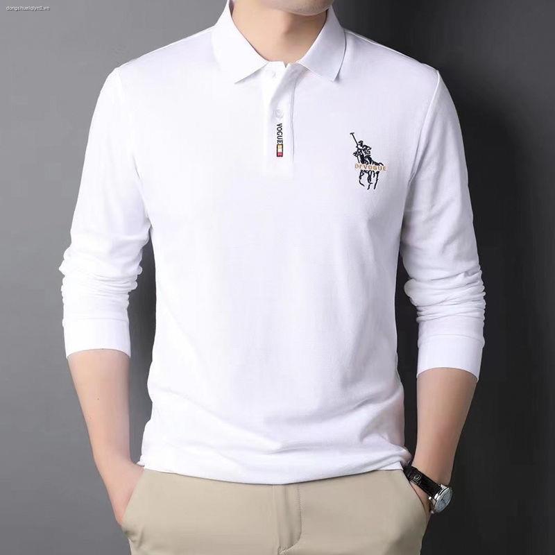 Áo thun tay dài có cổ thời trang thu đông cho đàn ông trung niên | BigBuy360 - bigbuy360.vn