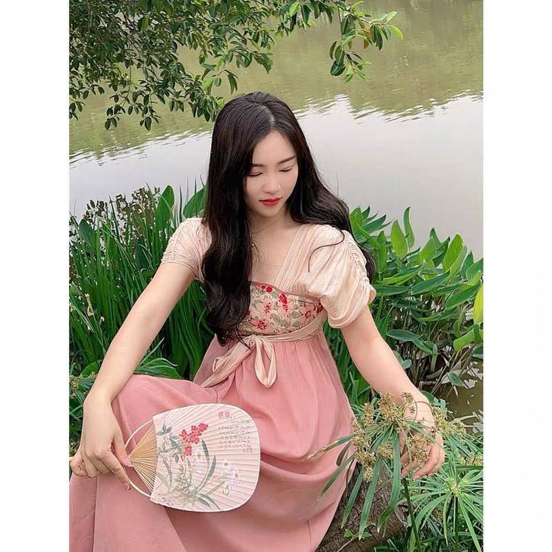 Đầm Hán Phục In Họa Tiết Phong Cách Retro Thanh Lịch Cho Nữ