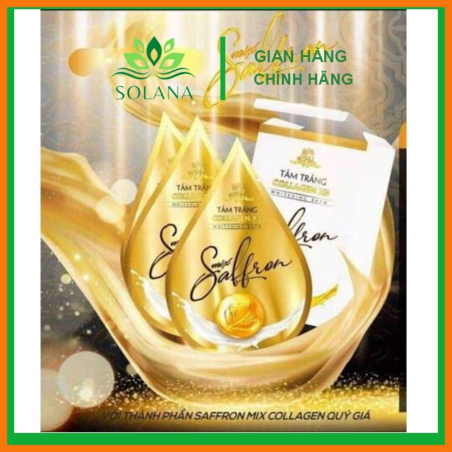 [HỘP 3 GÓI] Tắm trắng Collagen X3 chính hãng Mỹ Phẩm Đông Anh - Tắm trắng Mix Saffron Luxury X3 SOLANA