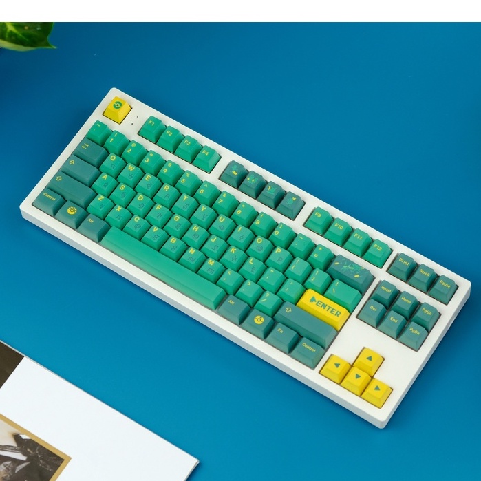 GMK Pokémon Emerald Keycap, 134 phím PBT Keycaps Cherry Profile DYE-SUB Cá nhân hóa GMK Keycaps cho bàn phím cơ