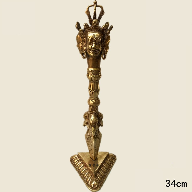 DAO PHURBA 34CM VÀ ĐẾ - PHÁP KHÍ MẬT TÔNG - PHẬT GIÁO TÂY TẠNG