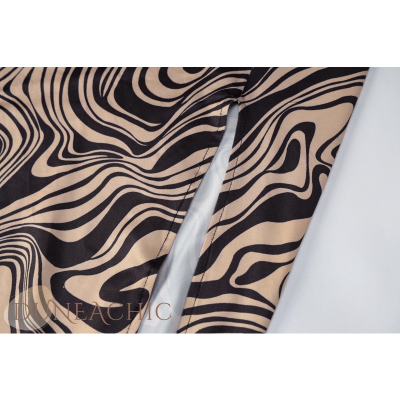 DUNEA Đầm Hai Dây In Họa Tiết Với Thiết Kế Hở Lưng Gợi Cảm Dành Cho Nữ