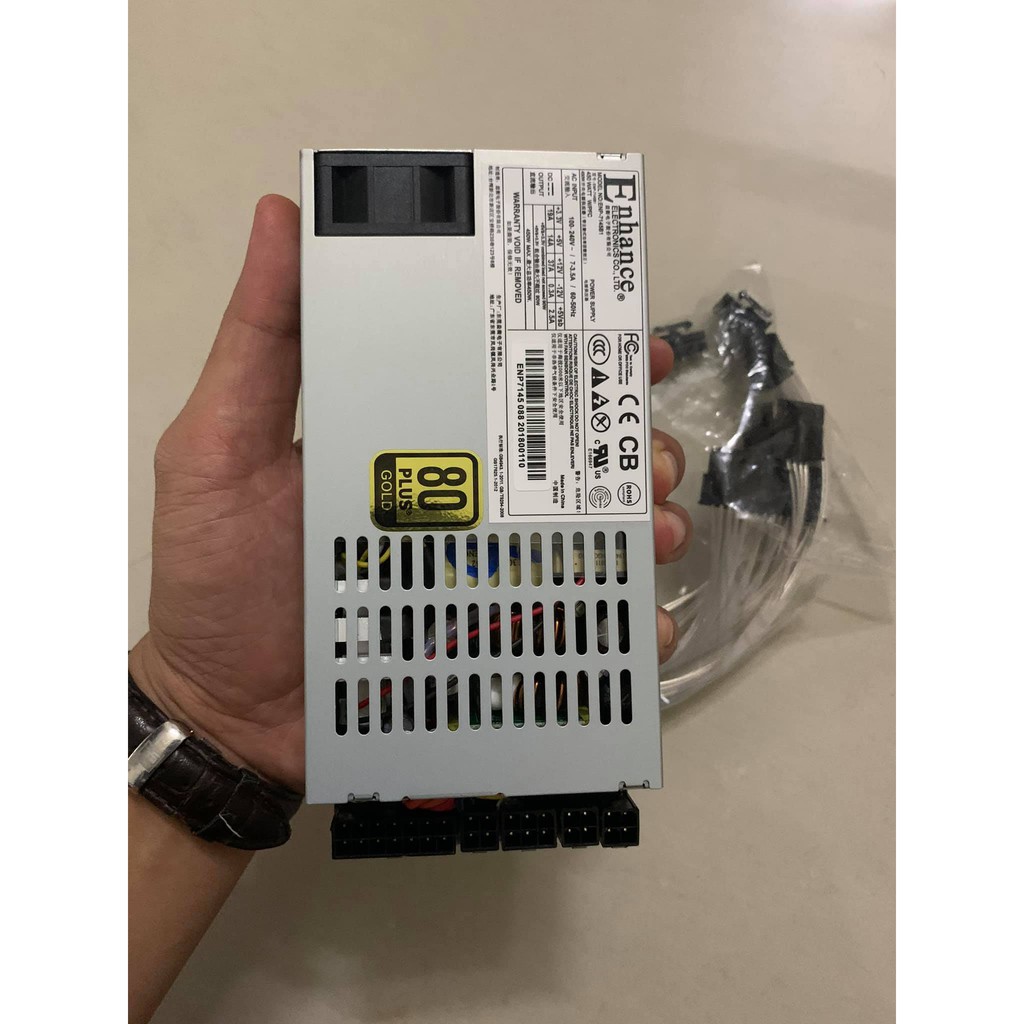 Nguồn flex 1U Enhance 450w full modular + dây teflon