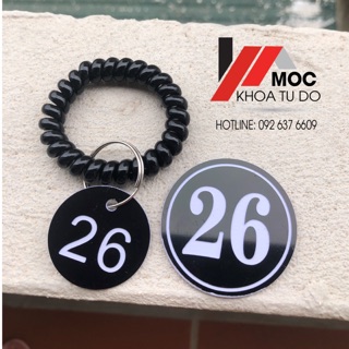 Bộ móc khoá kèm số dán tủ đồ locker ( Có sẵn )
