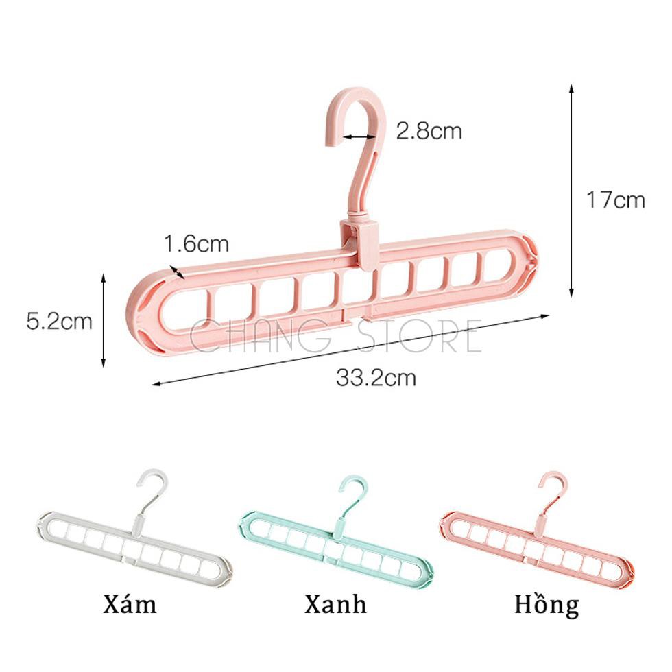 Móc treo 9 lỗ thông minh tiết kiệm không gian cho tủ dễ tìm kiếm, dễ lấy