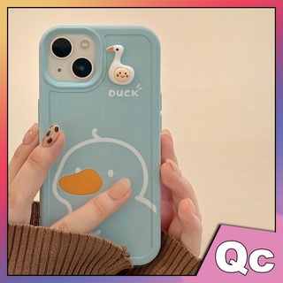 「 Qc 」 Ốp điện thoại tpu mềm hình vịt ba chiều dễ thương hình con vịt ba chiều dễ thương dành cho iphone 13 ốp lưng iphone 12 ốp lưng iphone 11 ốp lưng iphone X / Xs ốp lưng iphone Xs Max