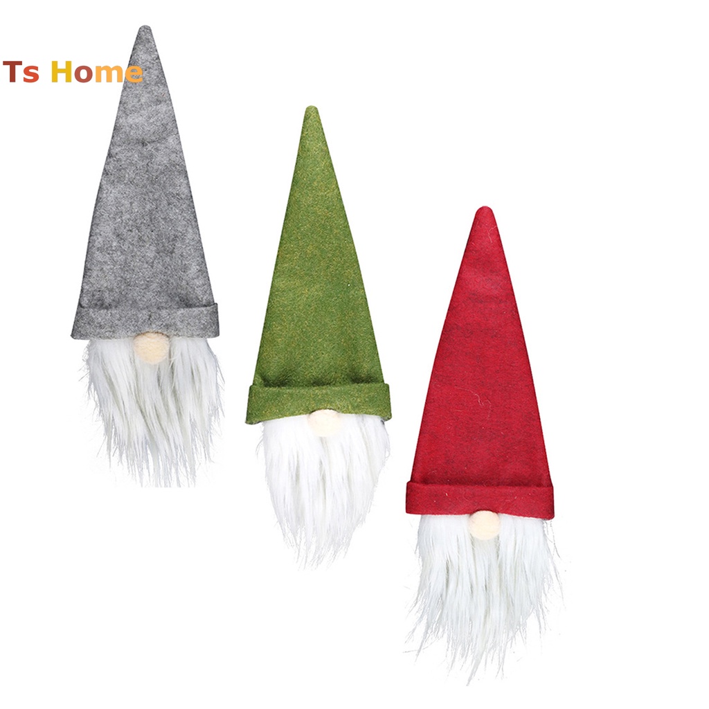 Bộ 3 Vỏ Bọc Chai Rượu Bằng Vải Không Dệt Phong Cách Giáng Sinh