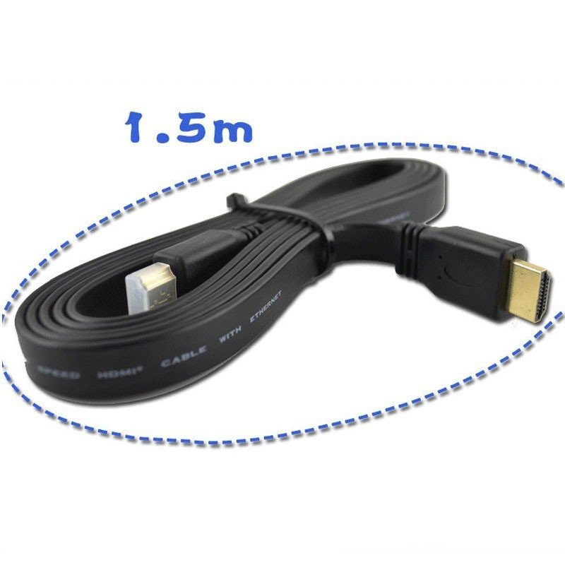 Dây cáp HDMI dài 1.5m hỗ trợ full HD (dây dẹp) Dây cáp 2 đầu hdmi 1,5M siêu nét (dây dẹt )