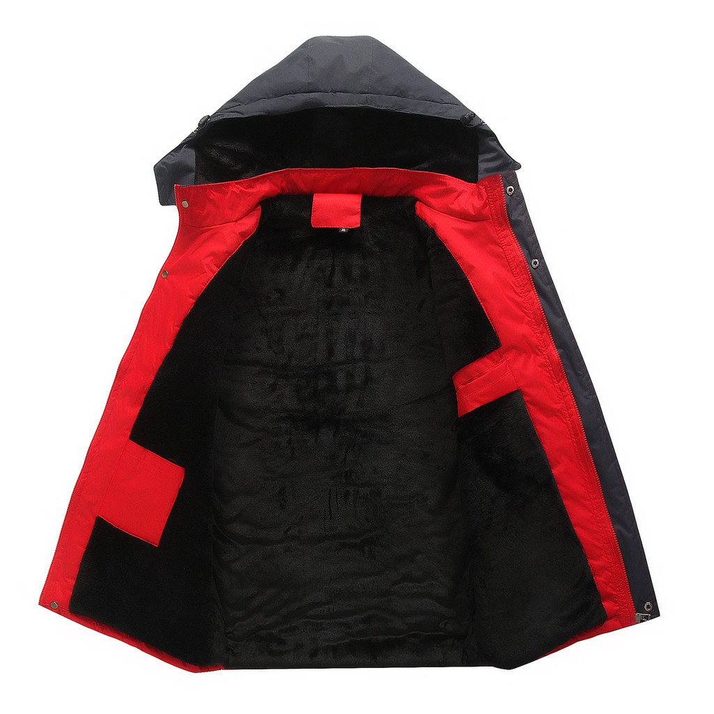 Áo khoác gió nam 3 lớp lót lông cừu, kháng nước, kháng gió giữ nhiệt mùa đông