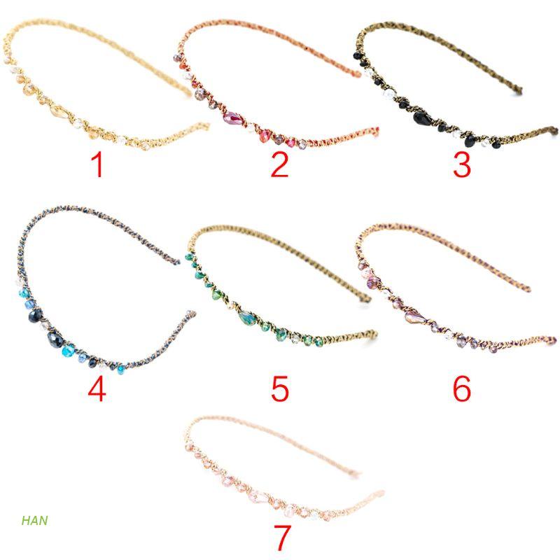 Băng đô cài tóc đính đá kim cương giả nhiều màu sắc phong cách Hàn Quốc sang trọng cho nữ