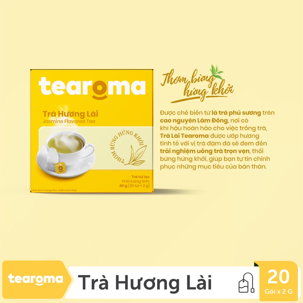 Tearoma Trà Lài túi lọc - 22 gói x 2gr | BigBuy360 - bigbuy360.vn