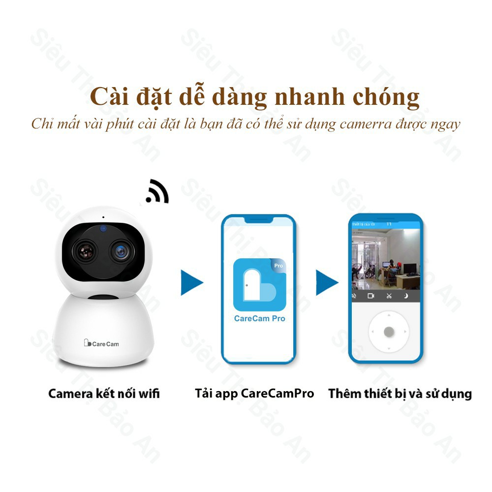 Camera Wifi Carecam HY2K Siêu Zoom 10X Hình Ảnh Sắc Nét 2K - Đàm Thoại 2 Chiều - Hồng Ngoại Xem Đêm - Bảo Hành 12 Tháng | BigBuy360 - bigbuy360.vn