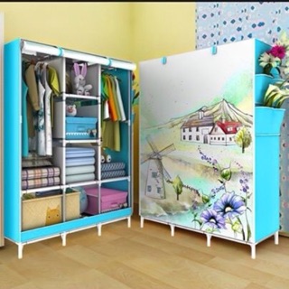 Tủ quần áo khung sắt 3 buồng 8 ngăn