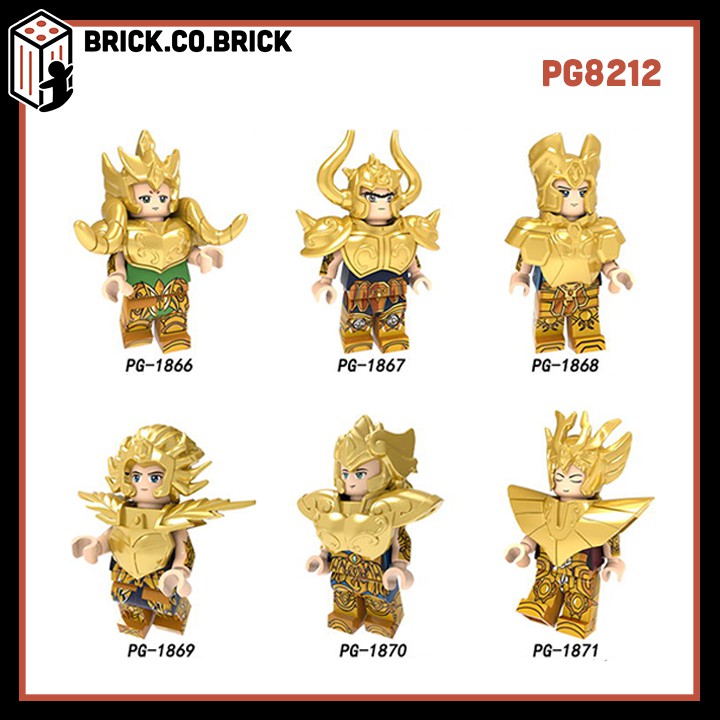 Minifigure Các vị thần và Hiệp sĩ Saint Seiya Đồ chơi Lắp Ráp 12 Cung Hoàng Đạo Phiển Bản Giáp Vàng Siêu Đẹp PG8212