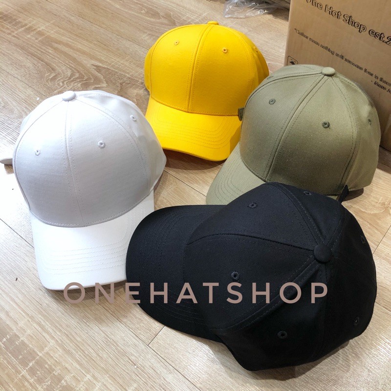 Nón trơn đủ màu [Đen-Trắng-Xanh rêu- Vàng]- Khoá dây ánh kim- Fom Sâu-Vải siêu dày mịn-brand Onehatshop