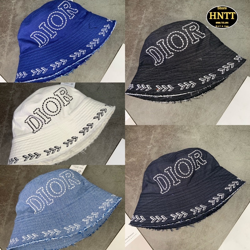 Nón Bucket Cụp Sụp Tua Rua Thêu Dio Hai Mặt Thời Trang Nam Nữ Cực Hot