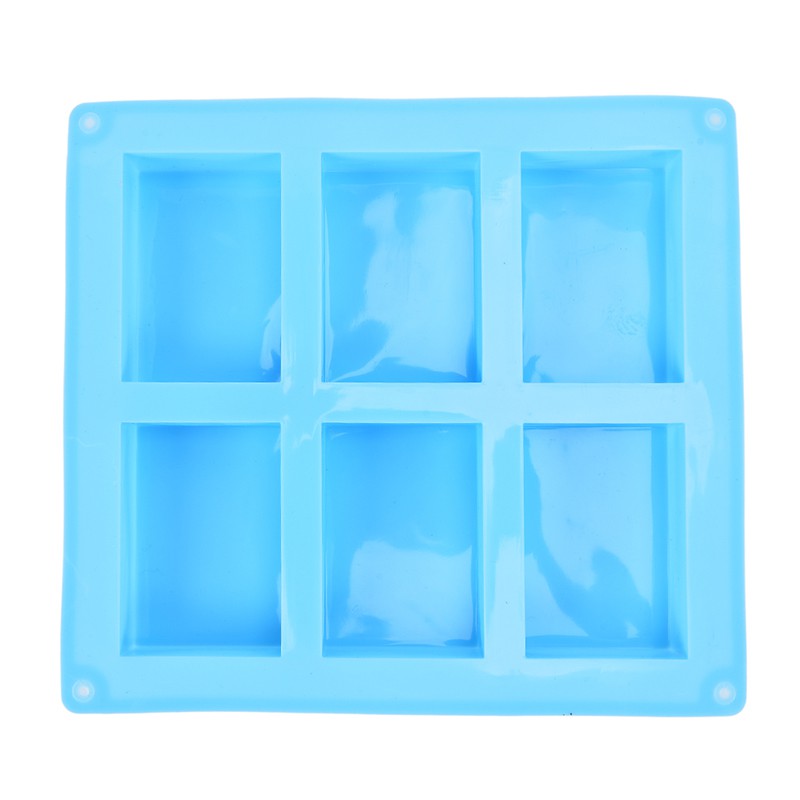 Khuôn silicone làm bánh xà phòng hình chữ nhật 6 ngăn đa năng tiện lợi