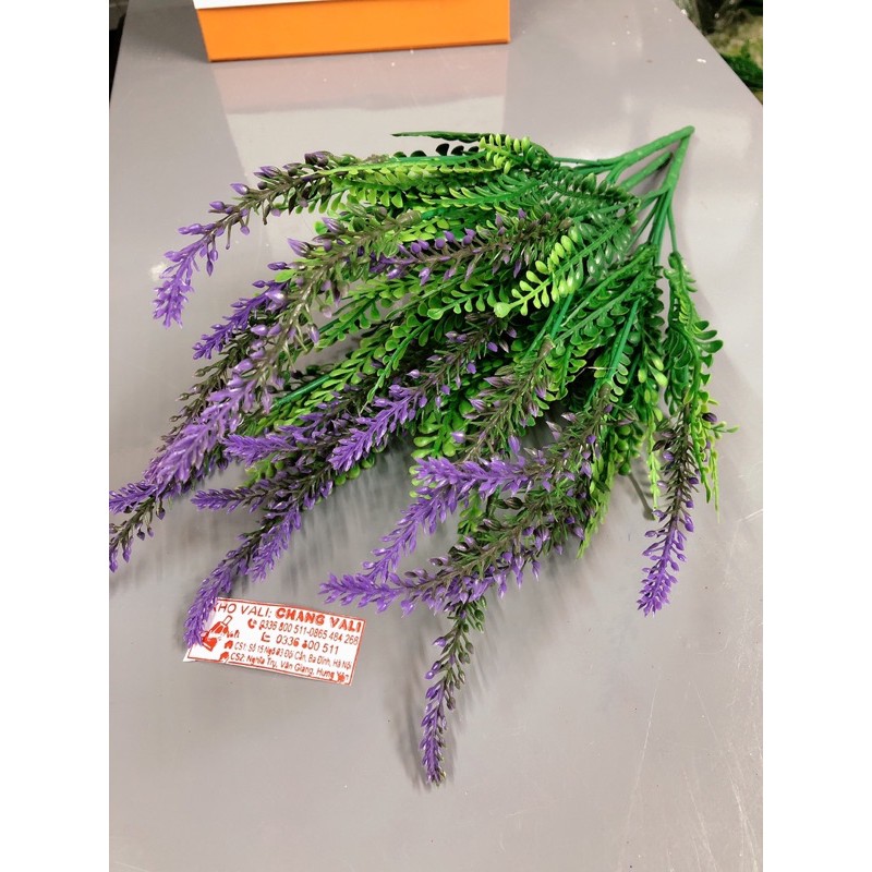 Cụm lavender 37cm điểm hoa lụa,hoa sáp