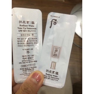 Gói kem chống nắng whoo dưỡng trắng nâng tông da