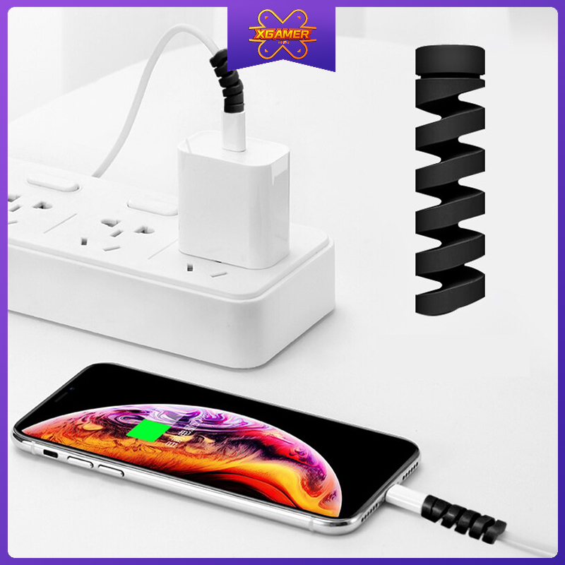 [Ready Stock] XGamer Buy 4 Get 1 Free 1PC Universal Cable Protector Cable Winder Cord Bite Spiral Wire Organizer Protector Earphone Cover