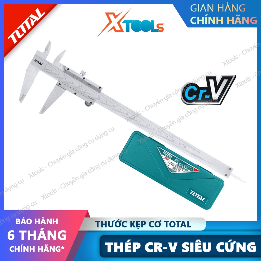 Thước kẹp cơ siêu chính xác TOTAL thước đo đường kính thép Cr-V siêu cứng chống rỉ sửa chữa cơ khí, hàn, tiện kim loại