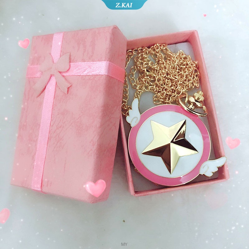 Đồng hồ bỏ túi có Vòng cổ mặt hình đôi cánh phong cách anime Nhật Bản SakurA