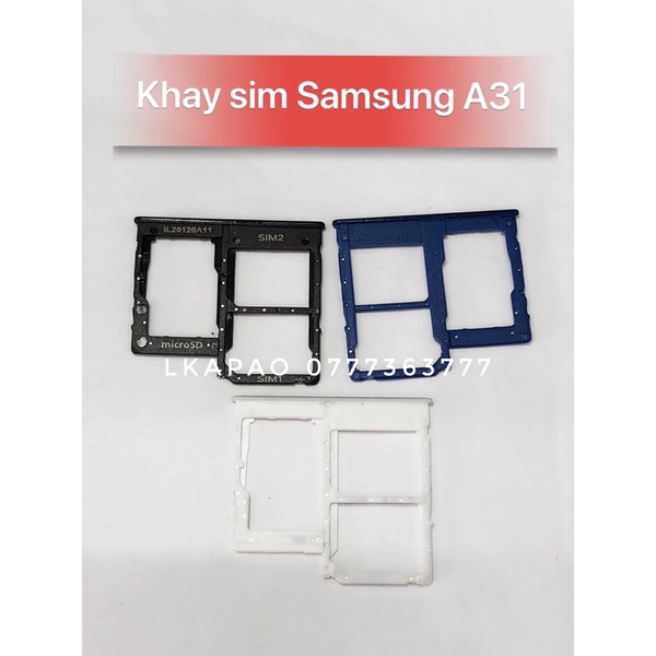 Khay sim Samsung A31 nhiều màu zin new