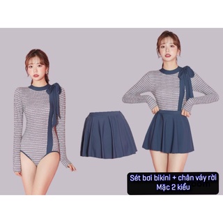 Đồ bơi liền thân qc cao cấp + kèm chân váy rời