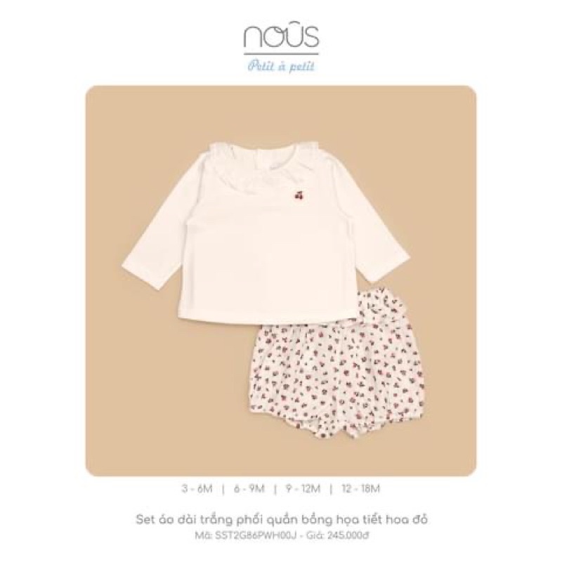 NOUS PREMIUM Set áo và quần short thương hiệu Nous cho bé