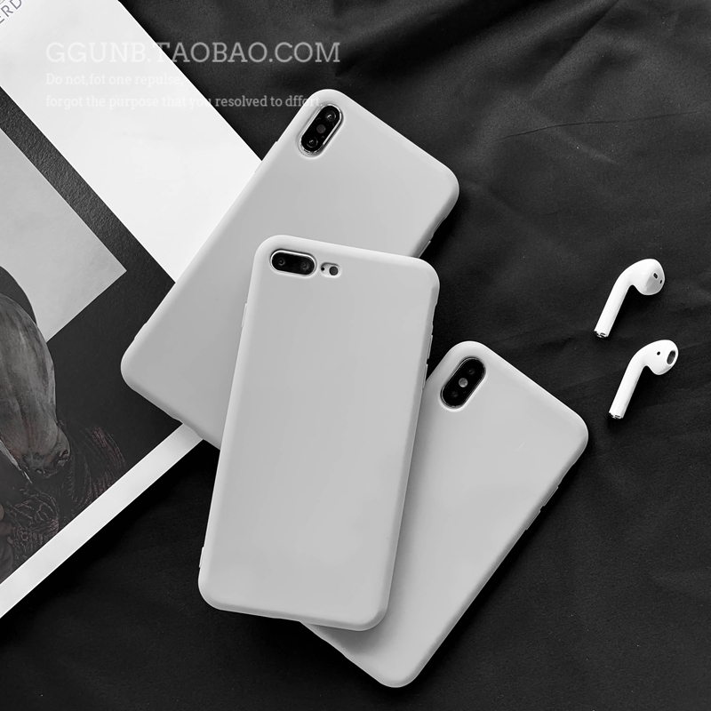 Ốp điện thoại bằng silicon TPU mềm chống rơi màu xám dành cho iPhone 11 Pro Max X/6/7/8/plus XR Xs Max | BigBuy360 - bigbuy360.vn