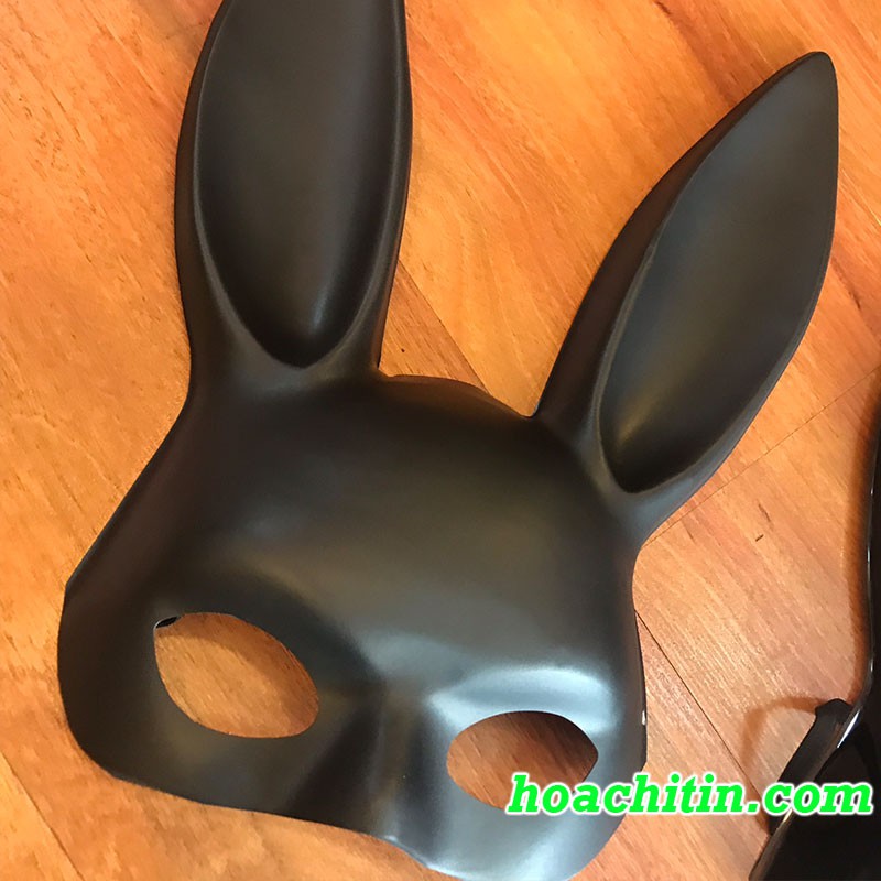 Mặt nạ Thỏ Bunny tai dài đen trắng đồ chơi hoá trang halloween