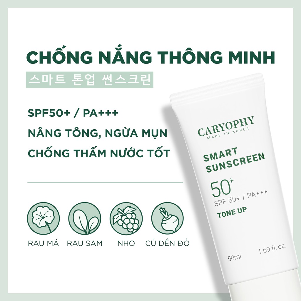 Kem chống nắng nâng tông Caryophy Smart Tone-up Sunscreen 50ML