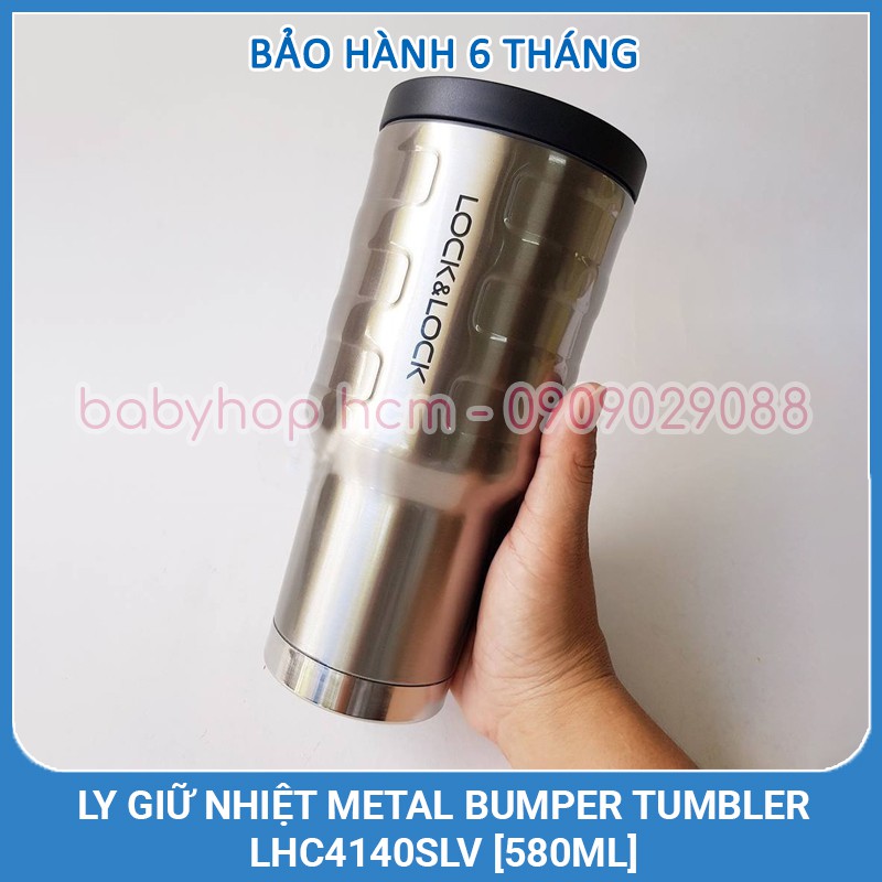 Ly Giữ Nhiệt Lock&Lock Metal Bumper Tumbler LHC4140SLV [580ML]