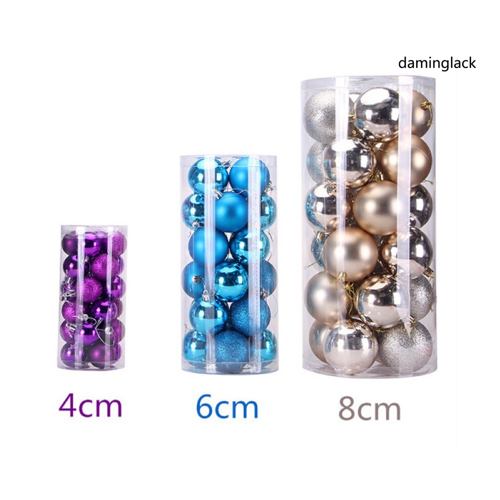 Set 24 Quả Châu 4 / 6 / 8cm Dùng Trang Trí Cây Thông Noel