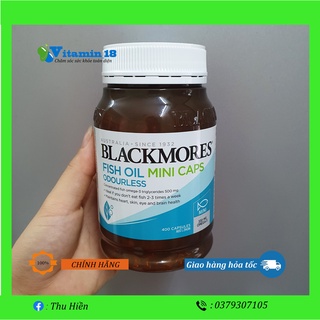 Dầu cá Blackmores Fish Oil Mini Caps Odourless 400 viên Úc mẫu mới